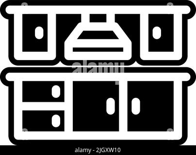 Icône d'armoire de cuisine . Illustration de Vecteur