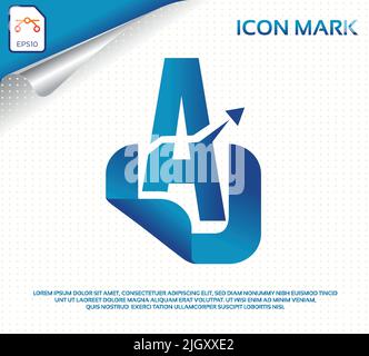 Lettre créative un logo de voyage numérique moderne Illustration de Vecteur