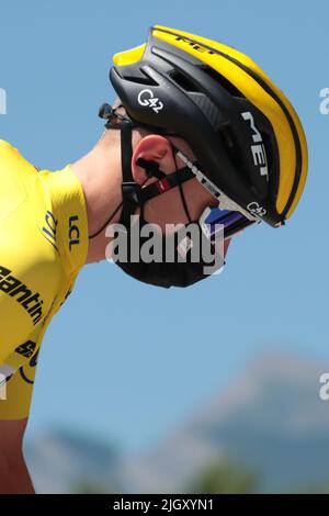 Albertville, France. 13th juillet 2022. Excursion UCI Tour de France en vélo, étape 11 d'Albertville à Granon Pass ; Teadej Pogacar (SLO) Emirats Arabes Unis Team ; crédit : action plus Sports/Alay Live News Banque D'Images