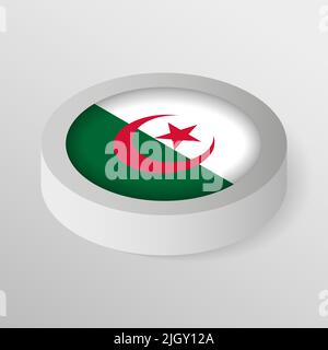 EPS10 Bouclier patriotique Vector avec drapeau de l'Algérie. Un élément d'impact pour l'utilisation que vous voulez en faire. Illustration de Vecteur