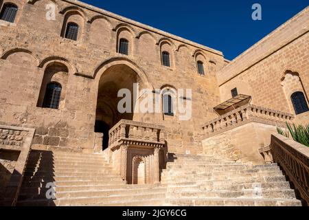 Monastère orthodoxe syrienne de Deyrulzafaran connu aussi sous le nom de Monastère syriaque du safran, à Mardin, Turquie. Banque D'Images