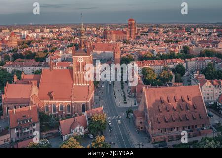 vue aérienne de la vieille ville de gdansk Banque D'Images