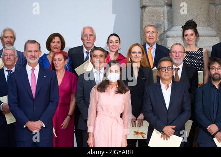 Madrid. Espagne. 20220713, le roi Felipe VI d'Espagne, la reine Letizia d'Espagne assiste à la remise des Prix nationaux de la culture 2020 au Musée du Prado sur 13 juillet 2022 à Madrid, Espagne Banque D'Images