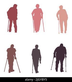 Silhouette de personnes handicapées Illustration de Vecteur