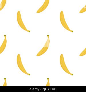 Motif vectoriel sans couture Bananas sur blanc Illustration de Vecteur