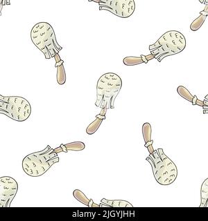 Motif sans couture avec champignons de la forêt. Champignon pâle. Illustration en mode dessin manuel. Automne Illustration de Vecteur