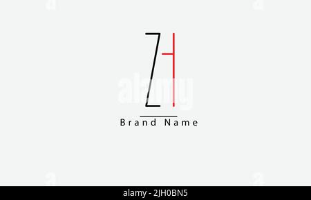 Lettres de l'alphabet initiales Monogram logo ZH HZ Z H Illustration de Vecteur