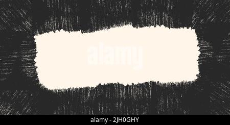 Base de trame de détresse sale avec espace de copie. Arrière-plan de bannière artistique désordonné en couleur monochrome. Texture du recouvrement du rouleau de peinture. Grunge les éléments de conception Illustration de Vecteur