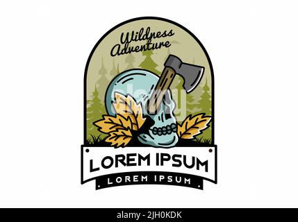 Illustration d'une hache coincée dans le crâne Illustration de Vecteur