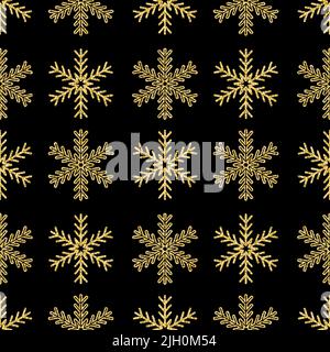 Motif fleuri façon flocon de neige doré sans couture sur fond brillant pour un design chic Banque D'Images