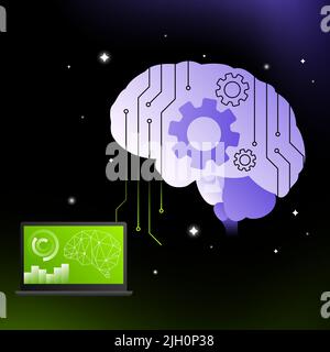 Human Brains Illustration, ai, machine Learning Abstract Graphics. Illustration vectorielle Illustration de Vecteur