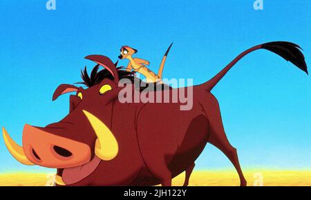 PUMBAA, TIMON, LE ROI LION, 1994 Banque D'Images