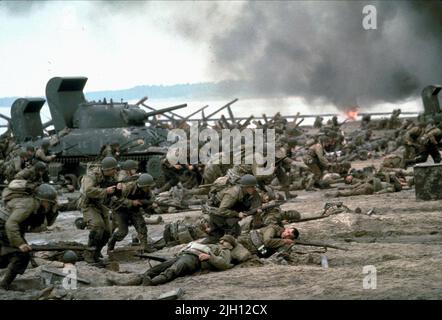 La scène du Débarquement de Normandie, Saving Private Ryan, 1998 Banque D'Images