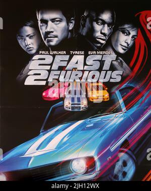 WALKER,GIBSON,MENDES,PONTS,AFFICHE, 2 FAST 2 FURIOUS, 2003 Banque D'Images