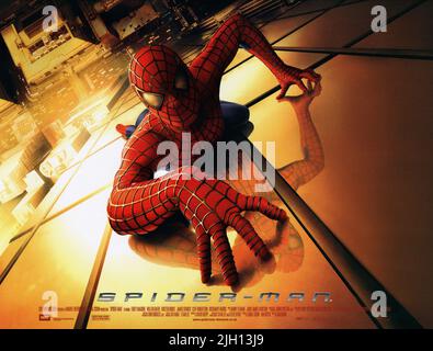 L'affiche de Tobey Maguire, SPIDER-MAN, 2002 Banque D'Images