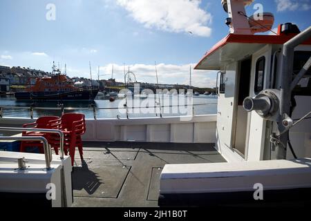 bateau de pêche charter avec accès handicapés au port de portrush, nord de l'irlande, royaume-uni Banque D'Images