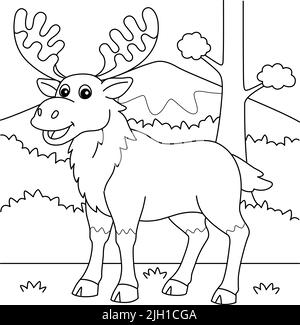 Page de coloriage animal orignal pour enfants Illustration de Vecteur