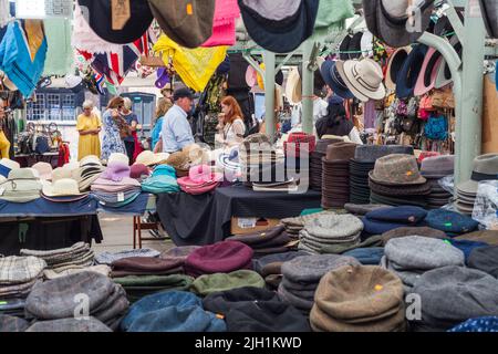 Hat sur BLOCAGE,Marché,New York Shambles Angleterre Banque D'Images