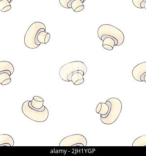 Motif sans couture avec champignons de la forêt. Illustration en mode dessin manuel. Chammignon. Motifs d'automne. Peut être utilisé pour le tissu et etc Illustration de Vecteur