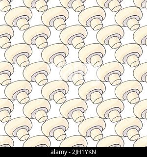 Motif sans couture avec champignons de la forêt. Illustration en mode dessin manuel. Chammignon. Automne Illustration de Vecteur