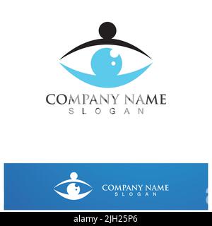 Illustration du vecteur de symbole de conception du logo Creative Shield Eye Vision Illustration de Vecteur