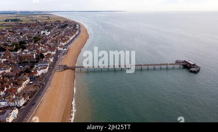 Vue aérienne de Deal Pier et de ses environs Banque D'Images