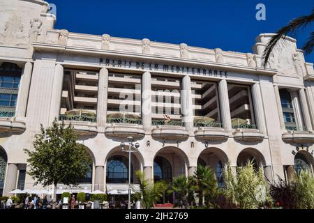 Hôtel et casino Palais de la Méditerranée à la Promenade des Anglais, Nice, Sud de la France Banque D'Images