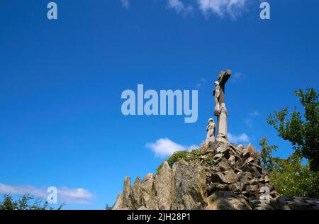 Whitwick, Leicestershire, Royaume-Uni 07 13 2022 Crucifixion monument sur une colline Banque D'Images