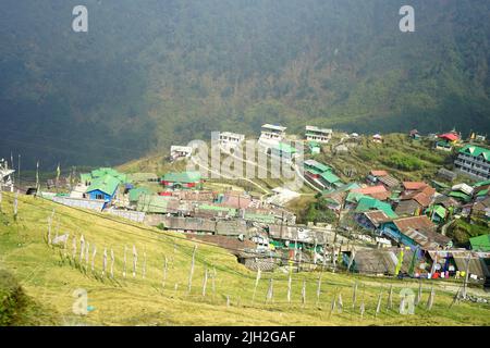 Un petit village dans le Sikkim Banque D'Images
