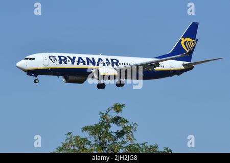 Aéroport de Fiumicino, Italie. 14th juillet 2022. Boeing 737 Ryanair .Aircraft à l'aéroport de Fiumicino. Fiumicino (Italie), 14th juillet 2022. Credit: massimo insabato / Alay Live News Banque D'Images