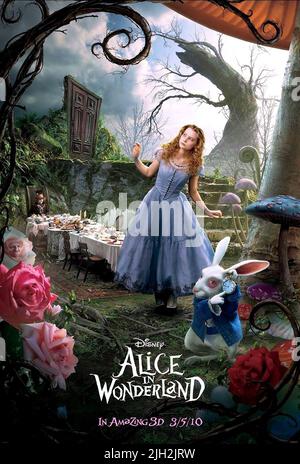 WASIKOWSKA, AFFICHE, ALICE AU PAYS DES MERVEILLES, 2010 Banque D'Images