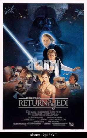 HAMILL,FORD,FISHER,AFFICHE, STAR WARS: ÉPISODE VI - RETOUR DU JEDI, 1983 Banque D'Images