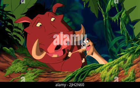 PUMBAA, TIMON, LE ROI LION, 1994 Banque D'Images