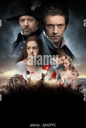 CROWE,JACKMAN,HATHAWAY,REDMAYNE,SEYFRIED, LES MISERABLES, 2012 Banque D'Images