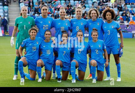 Manchester, Royaume-Uni. 14th juillet 2022. 14th juillet 2022, Manchester City Academy, Manchester, Angleterre: Football international européen pour femmes, Italie contre Islande: L'équipe italienne avant match crédit: Action plus Sports Images/Alamy Live News Banque D'Images