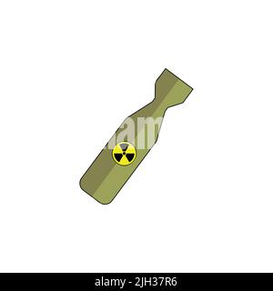 Bombe atomique, arme nucléaire simple icône vecteur illustration. Bombe nucléaire icône vecteur. Nucléaire bombe atomique d'aviation isolée. Concept d'hiver nucléaire Illustration de Vecteur