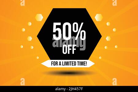 50 % de rabais sur les promotions et les offres Illustration de Vecteur