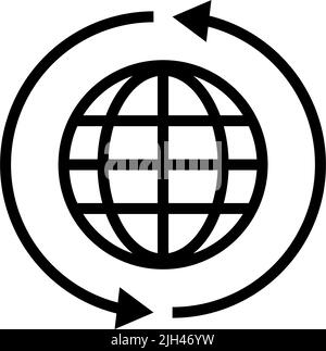 Icône du navigateur et flèche de rotation. Recharger et actualiser. Vecteur modifiable. Illustration de Vecteur