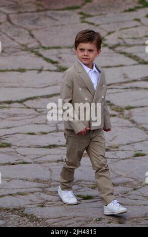 Oland, Suède. 14th juillet 2022. Le Prince Oscar de la Suède lors de la célébration de l'anniversaire 45th de la princesse Victoria de Suède au château Borgholm sur 14 juillet 2022 à Oland, en Suède. Photo de Stefan Lindblom/Stella Pictures/ABACAPRESS.COM Credit: Abaca Press/Alay Live News Banque D'Images