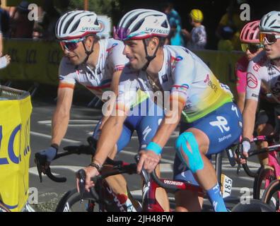 France. 14th juillet 2022. Pierre Latour de TotalEnergies pendant le Tour de France 2022, course cycliste 12, Briançon - Alpe d'Huez (165,5 km) sur 14 juillet 2022 à Huez, France - photo Laurent Lairys / ABACAPRESS.COM crédit: Abaca Press/Alay Live News Banque D'Images