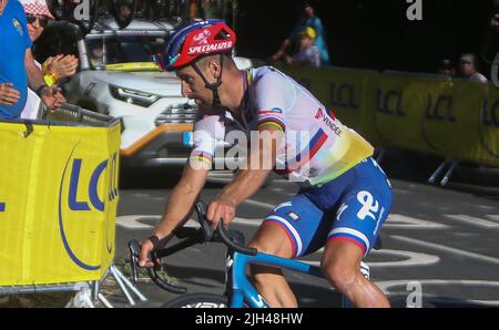 France. 14th juillet 2022. Peter Sagan de TotalEnergies pendant le Tour de France 2022, course cycliste 12, Briançon - Alpe d'Huez (165,5 km) sur 14 juillet 2022 à Huez, France - photo Laurent Lairys / DPPI crédit: DPPI Media / Alay Live News Banque D'Images