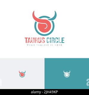 Taurus Myth Bull Eye symbole cercle abstrait logo Illustration de Vecteur