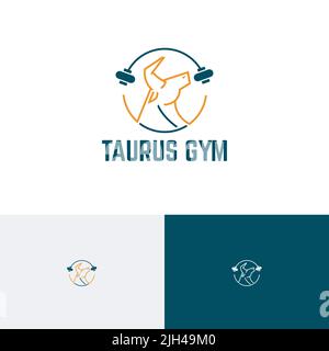 Corned Taurus Bull Strong Power Gym Fitness Centre Sport logo Illustration de Vecteur