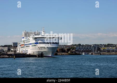 Brittany Ferries navire, Pont Aven berthed à Millbay Docks, Plymouth. Les services réguliers incluent Plymouth à Santander et Plymouth à Roscoff. C'est tout Banque D'Images