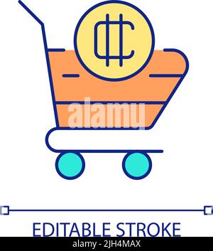 Icône de couleur RVB d'achat de crypto-monnaie Illustration de Vecteur