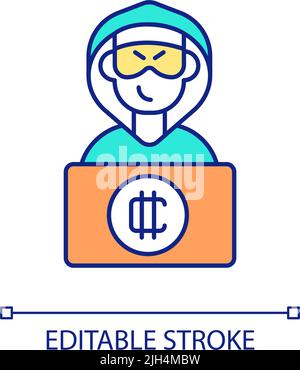 Icône de couleur RVB Scam in crypto trading Illustration de Vecteur