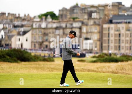 USA's Talor Gooch pendant le deuxième jour de l'Open à l'Old course, St Andrews. Date de la photo: Vendredi 15 juillet 2022. Banque D'Images