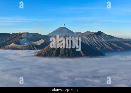 Vue depuis le parc national de Bromo, Java-est, Indonésie, 15 août 2018 Banque D'Images