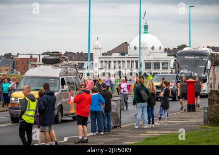 Queens Baton Relay, Birmingham 2022, Whitley Bay, North Tyneside, Angleterre, ROYAUME-UNI. Banque D'Images