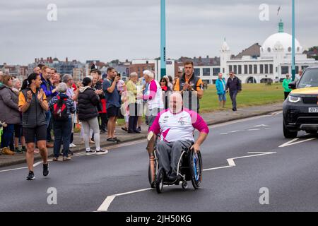 Queens Baton Relay, Birmingham 2022, Whitley Bay, North Tyneside, Angleterre, ROYAUME-UNI. Banque D'Images